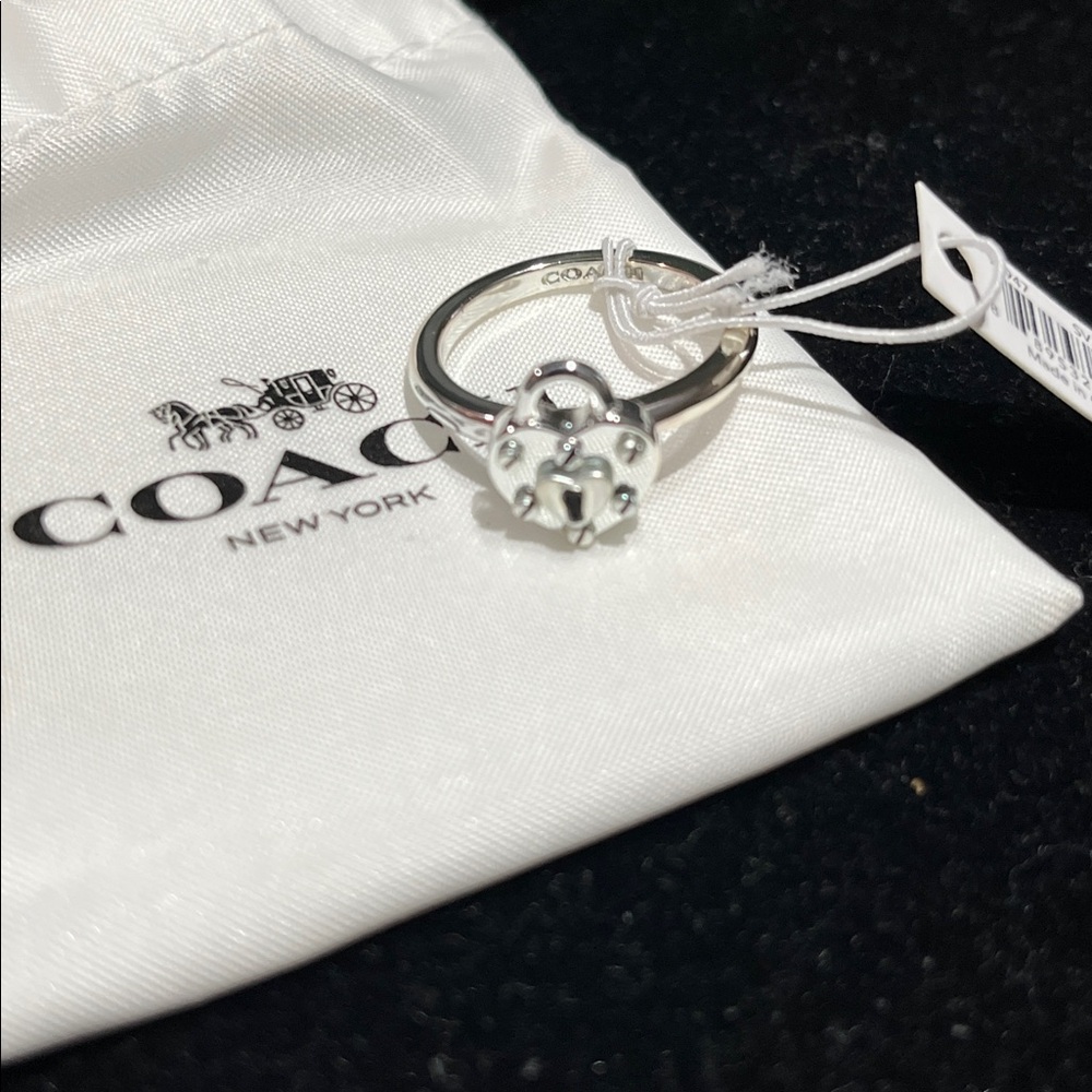 Coach Sterling Silver Heart Locket Ring - Picture 3 of 6